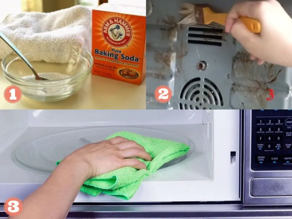 Baking soda là một chất tẩy rửa tự nhiên mạnh mẽ, giúp loại bỏ các vết bẩn cứng đầu trong lò vi sóng hiệu quả