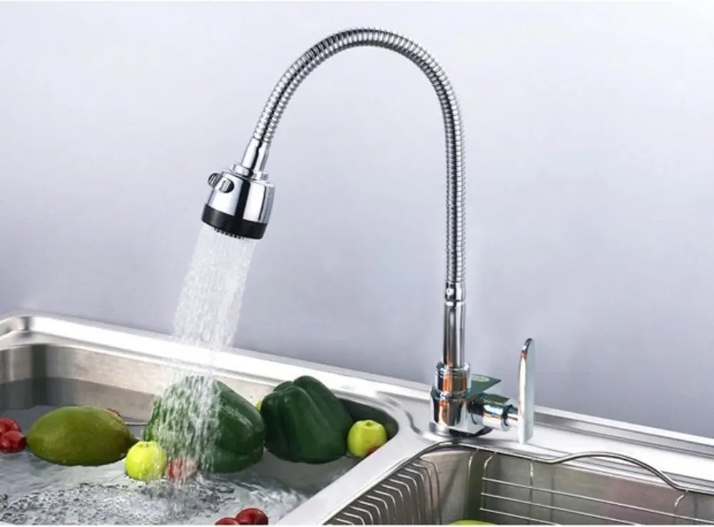 Vòi nước hiện đại với đầu phun tiết kiệm nước giúp giảm lượng nước sử dụng mà vẫn đảm bảo hiệu quả làm sạch