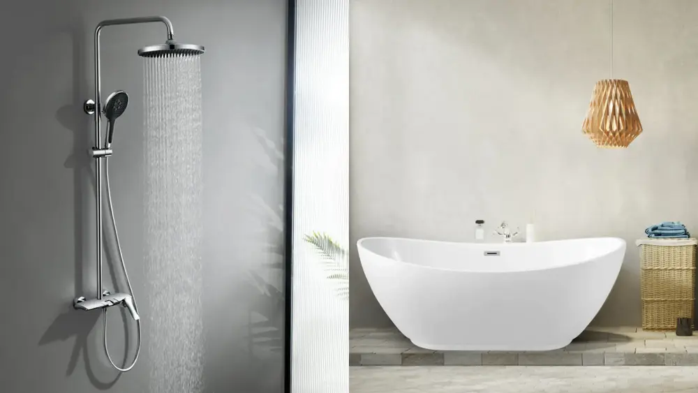 Cân nhắc giữa việc sử dụng vòi sen và bồn tắm, chọn bồn có dung tích phù hợp là một cách tiết kiệm nước hiệu quả