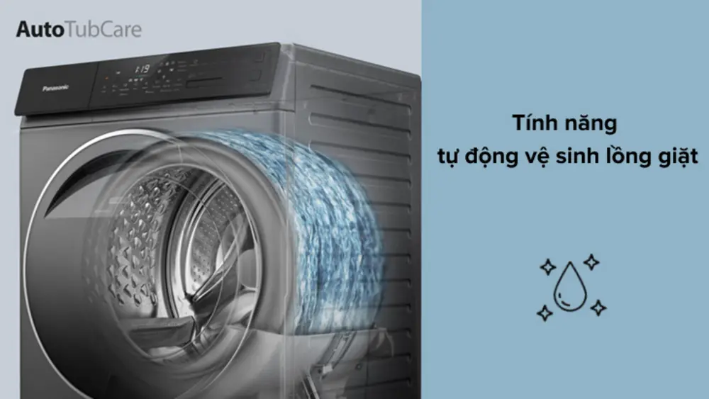 Tính năng vệ sinh lồng giặt tự động trên các dòng máy giặt hiện đại giúp người dùng dễ dàng làm sạch máy định kỳ