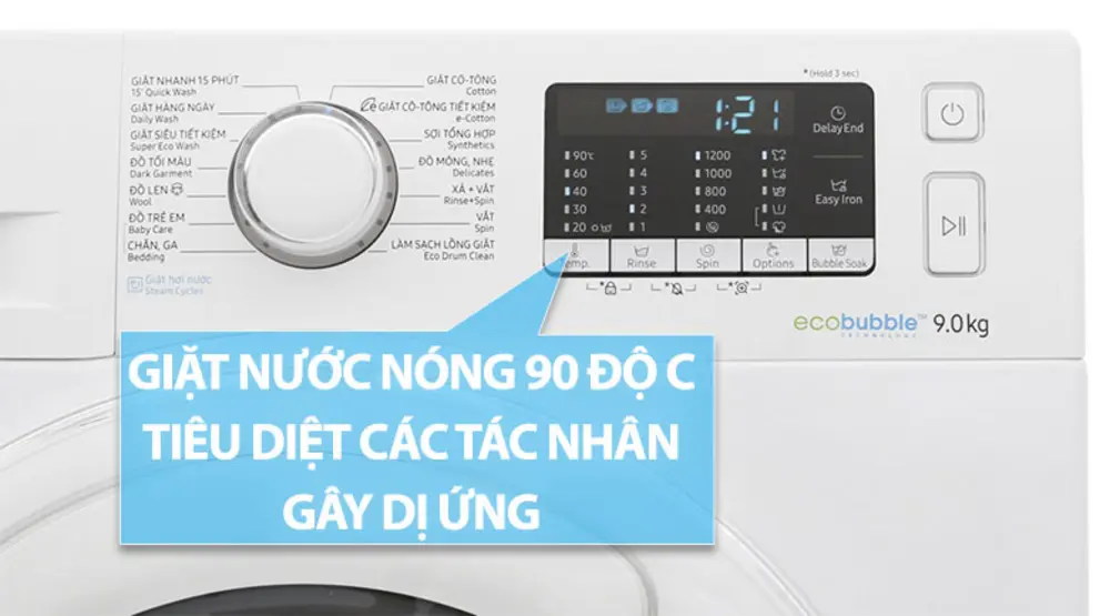 Chạy một chu trình giặt nóng giúp loại bỏ vi khuẩn và cặn bẩn hiệu quả