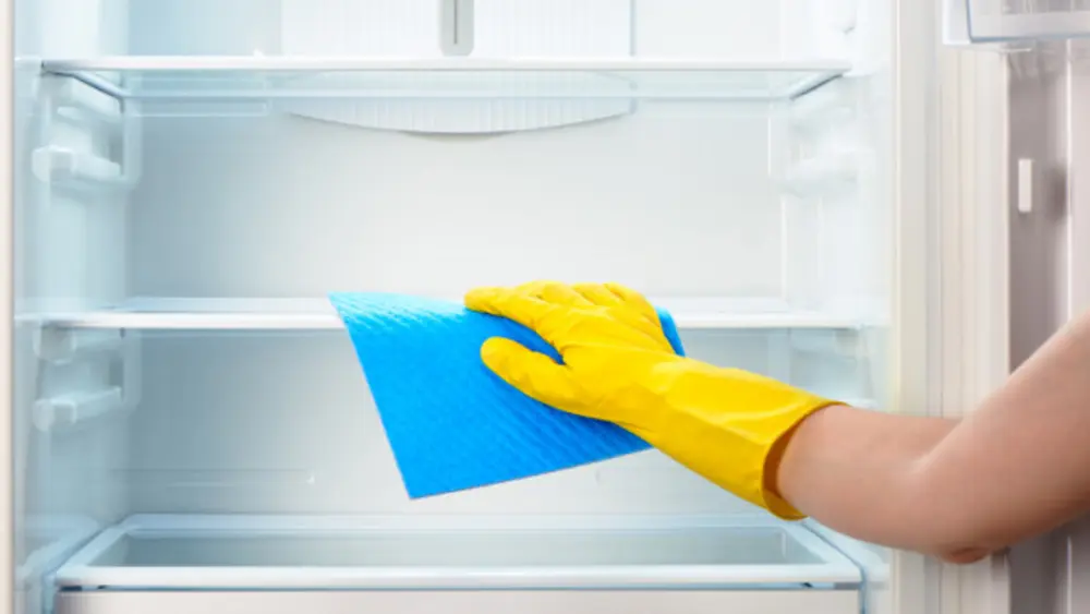Lau sạch tủ lạnh bằng giấm pha loãng giúp loại bỏ mùi hiệu quả