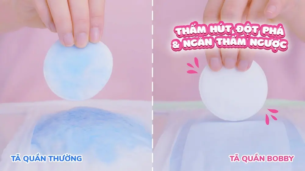 Bỉm chống thấm ngược có khả năng ngăn chất lỏng tràn ngược lên bề mặt