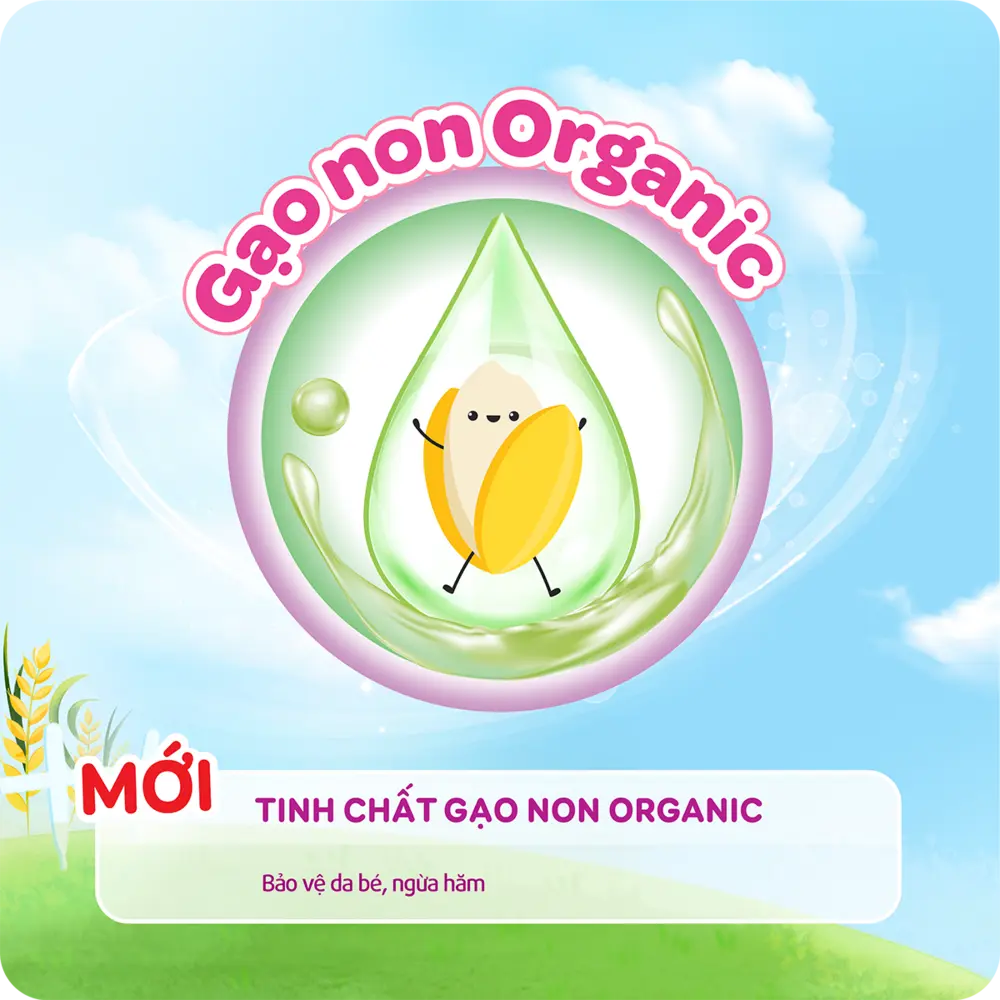 Bỉm quần Bobby mới được bổ sung tinh chất gạo non organic