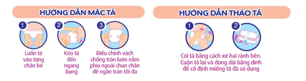 Hướng dẫn mẹ cách tháo và cuộn gọn bỉm đã sử dụng