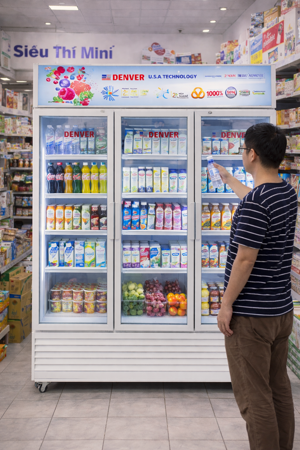Tủ mát 3 cánh được biết đến là dòng thiết bị bảo quản thực phẩm chuyên dụng có dung tích cực lớn 
