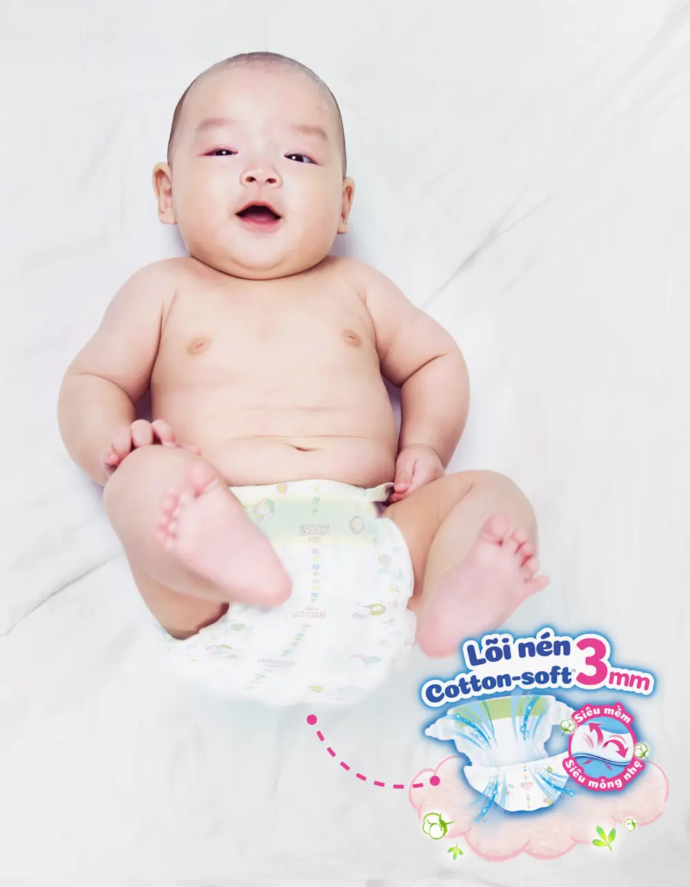 Thông thường bé nên dùng bỉm dán đến tháng thứ 6, nhưng mốc thời gian cụ thể sẽ khác nhau tùy vào sự phát triển của con