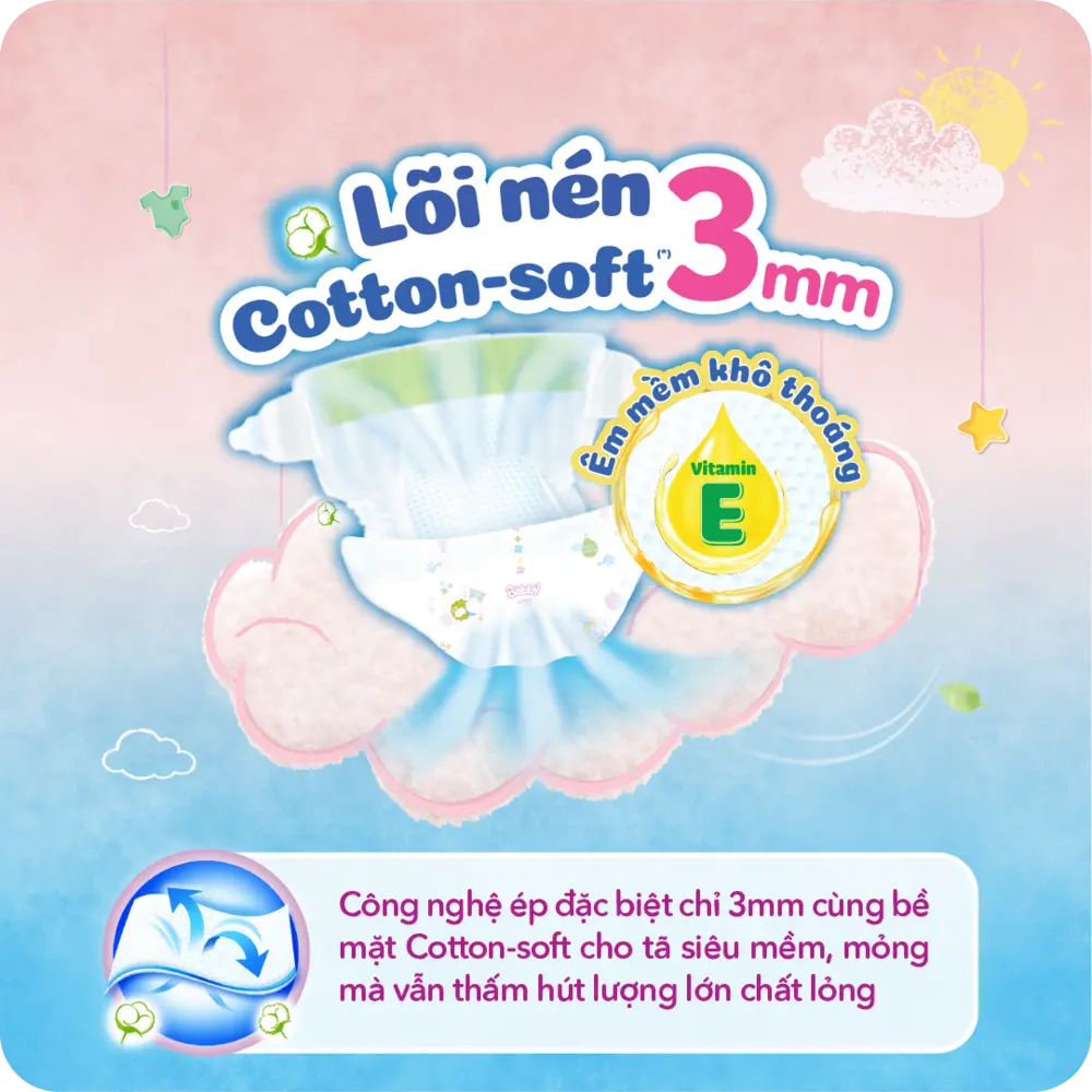Tã dán Bobby có độ mỏng ấn tượng chỉ 3mm