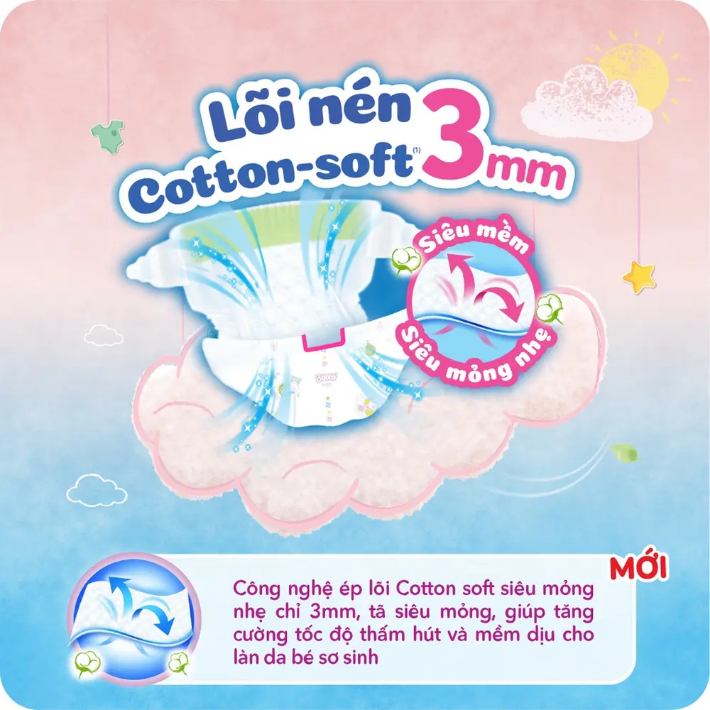 Tã dán Bobby siêu mỏng nhẹ, bảo vệ làn da bé