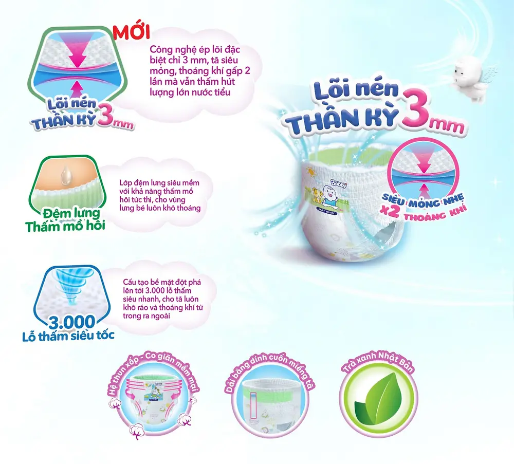 Tính năng vượt trội của tã quần Bobby