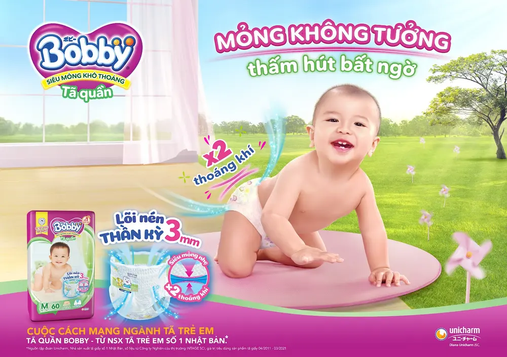 Tã quần Bobby mỏng không tưởng và thấm hút bất ngờ