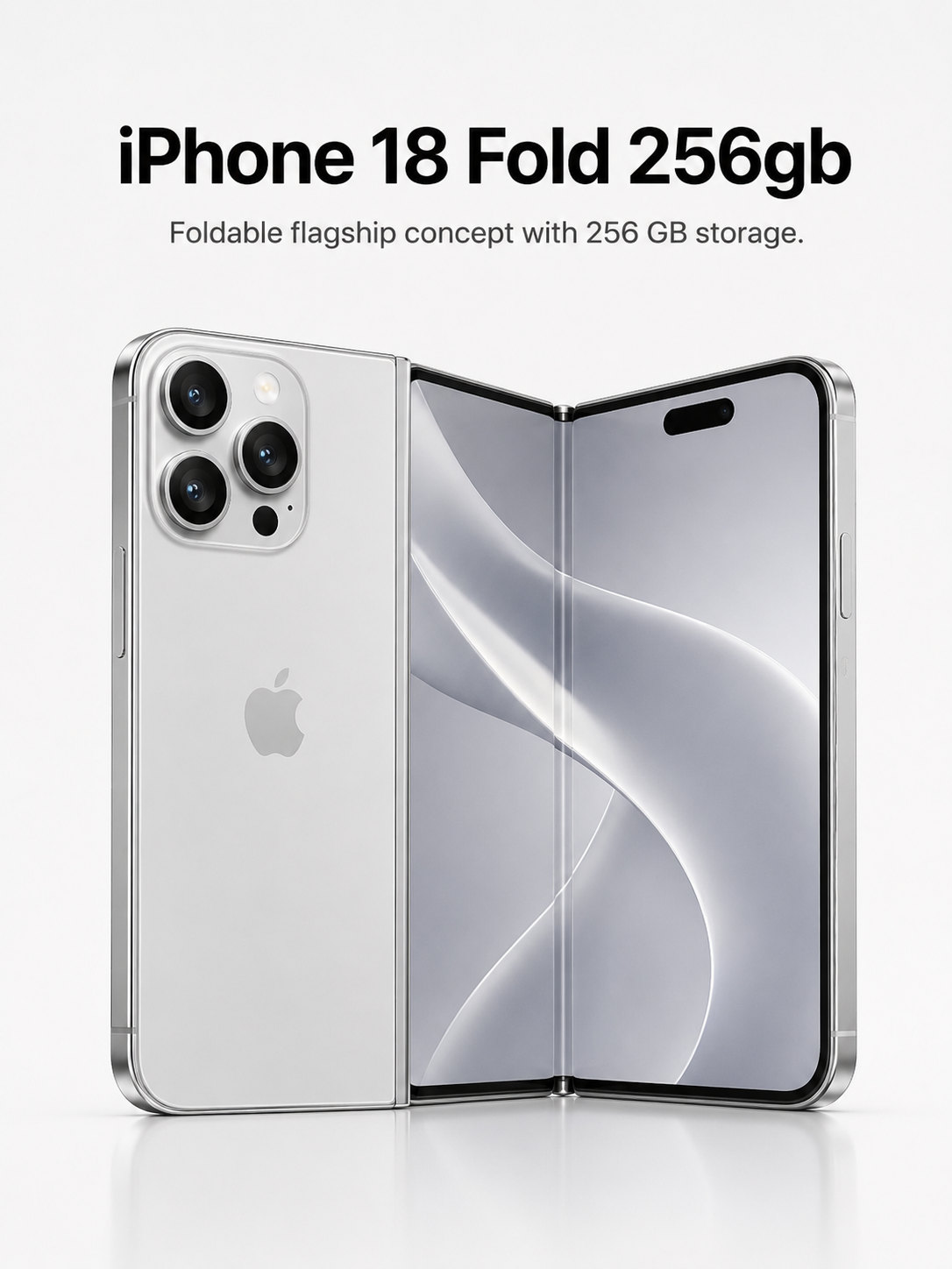 Hình ảnh dự kiến của iPhone 18 Fold (Nguồn: phone-18.com)